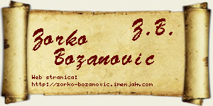 Zorko Božanović vizit kartica